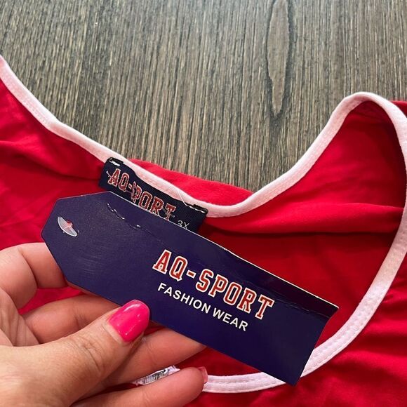 NWT AQ Sport Sports Bra Red Pink Size 3X - Picture 4 of 5